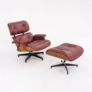 1960s Herman Miller Eames Lounge Chair and Ottoman 670 & 671 by Charles and Ray Eames in Red Leather