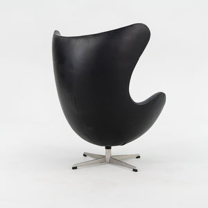 1964 Egg Lounge Chair, Model 3316 by Arne Jacobsen for Fritz Hansen in Black Leather