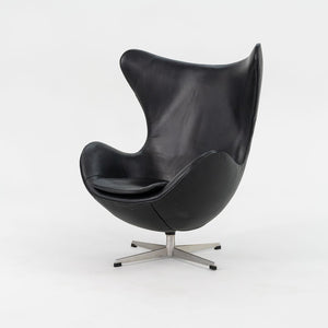 1964 Egg Lounge Chair, Model 3316 by Arne Jacobsen for Fritz Hansen in Black Leather