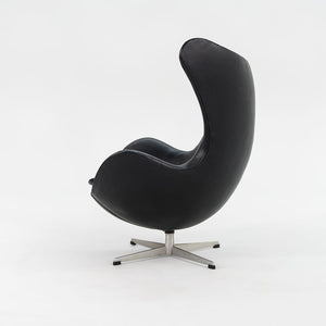 1964 Egg Lounge Chair, Model 3316 by Arne Jacobsen for Fritz Hansen in Black Leather