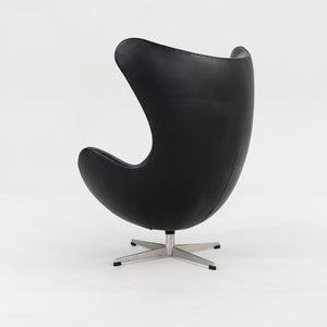 1964 Egg Lounge Chair, Model 3316 by Arne Jacobsen for Fritz Hansen in Black Leather