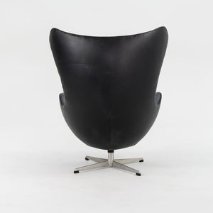 1964 Egg Lounge Chair, Model 3316 by Arne Jacobsen for Fritz Hansen in Black Leather