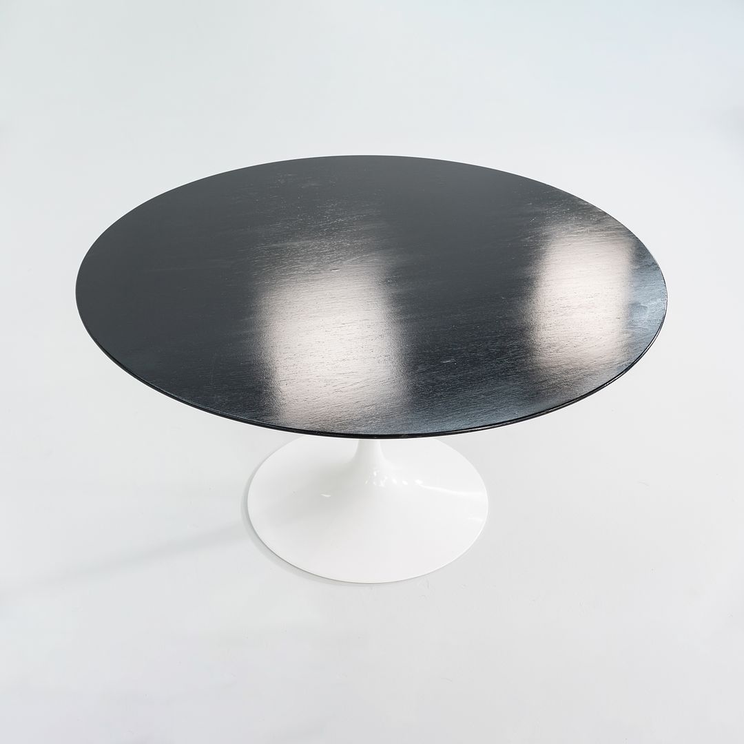 2010s Eero Saarinen for Knoll Tulip Pedestal Dining Table with 54" Ebonized Wood Top