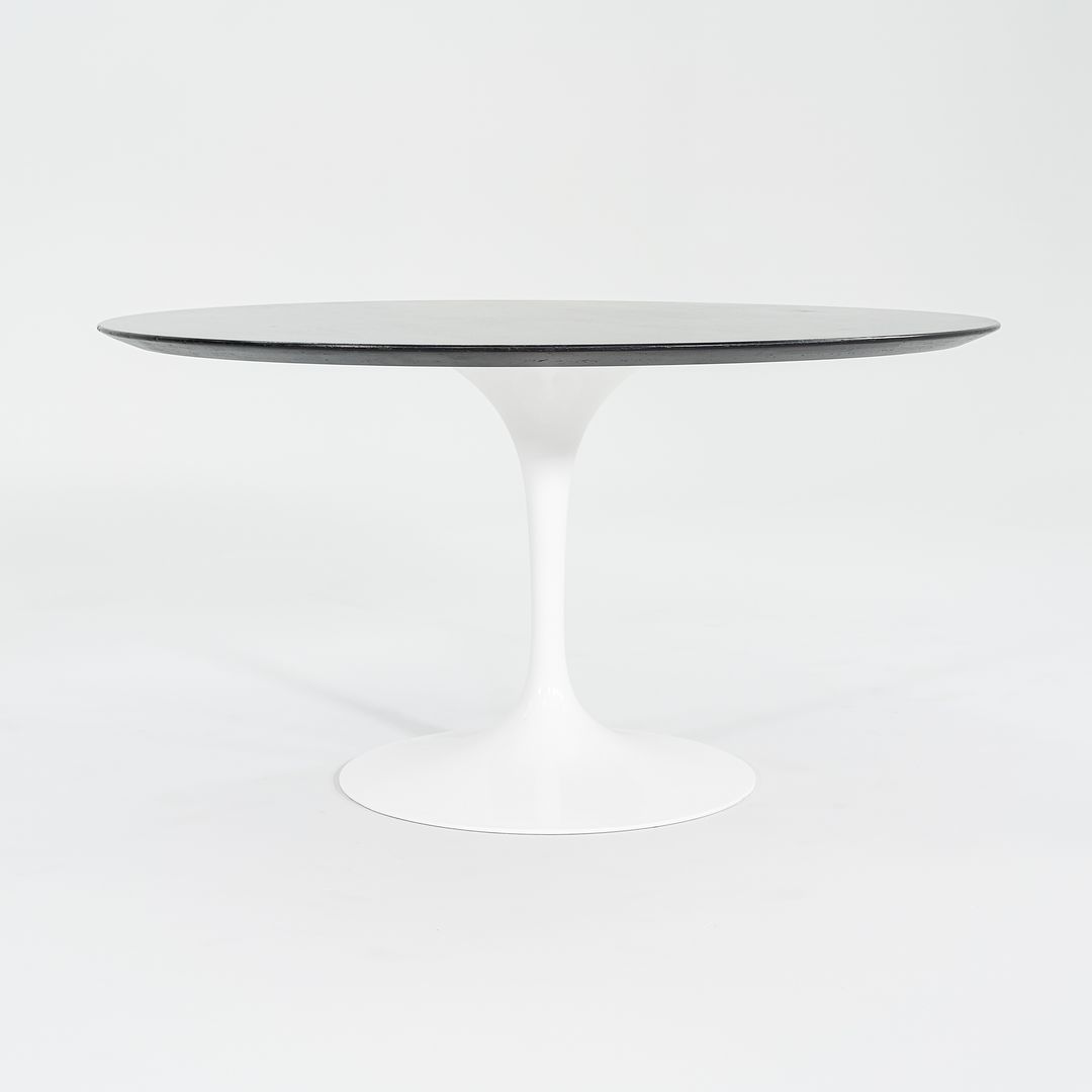 2010s Eero Saarinen for Knoll Tulip Pedestal Dining Table with 54" Ebonized Wood Top