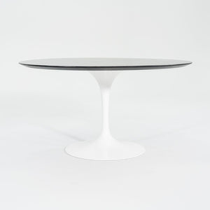 2010s Eero Saarinen for Knoll Tulip Pedestal Dining Table with 54" Ebonized Wood Top