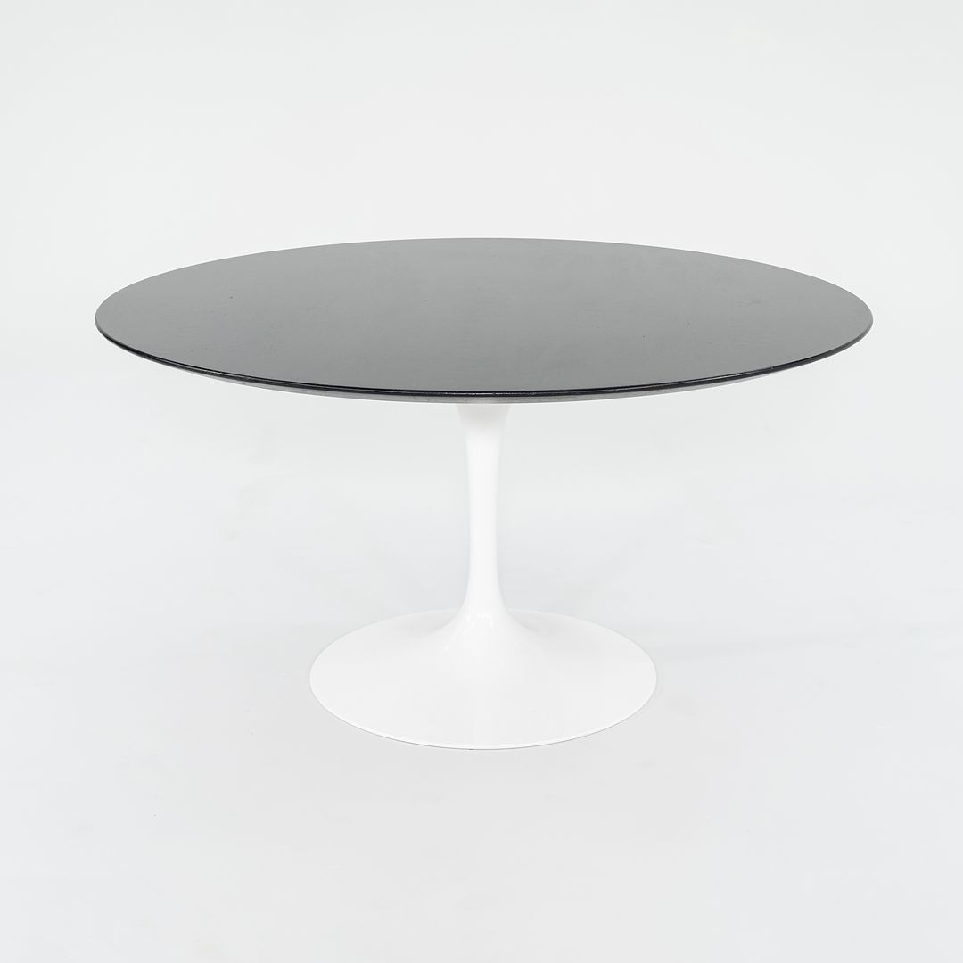 2010s Eero Saarinen for Knoll Tulip Pedestal Dining Table with 54" Ebonized Wood Top