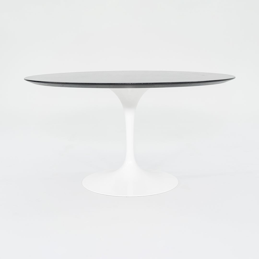 2010s Eero Saarinen for Knoll Tulip Pedestal Dining Table with 54" Ebonized Wood Top