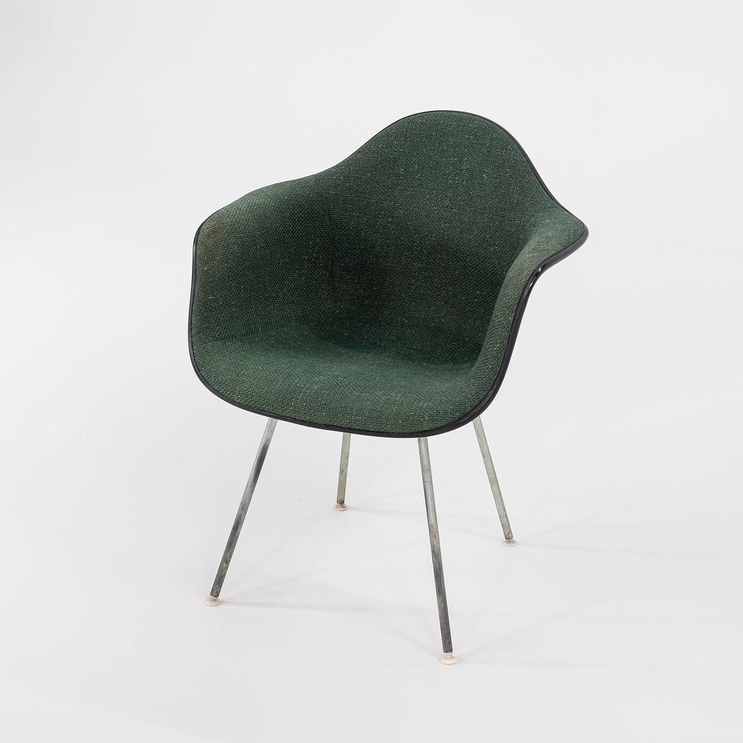 1970s DAX Dining Armchair by Ray and Charles Eames for Herman MIller Fiberglass, Padding, Fabric, Rubber, Plastic, Steel