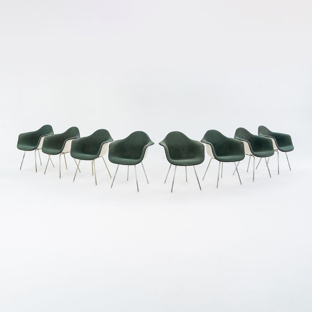 1970s DAX Dining Armchair by Ray and Charles Eames for Herman MIller Fiberglass, Padding, Fabric, Rubber, Plastic, Steel