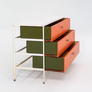 1950S Three-Drawer Steel Frame Dresser Cabinet Model 4013 By George Nelson For Herman Miller Steel, Masonite, Paint, Iron