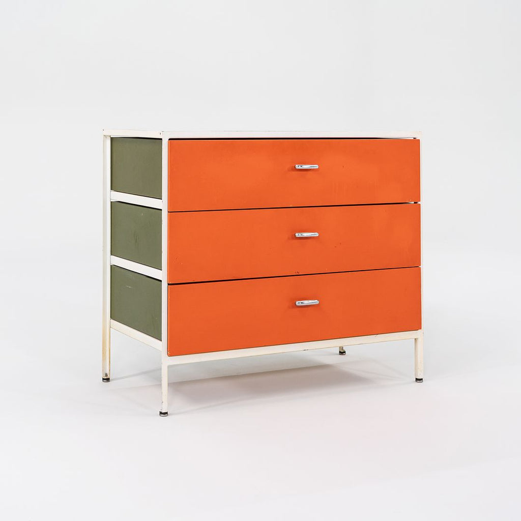 1950S Three-Drawer Steel Frame Dresser Cabinet Model 4013 By George Nelson For Herman Miller Steel, Masonite, Paint, Iron