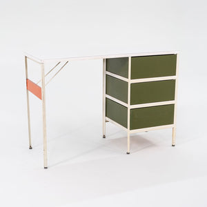 1950s Three-Drawer Steel Frame Desk by George Nelson for Herman Miller Steel, Masonite, Paint, Iron