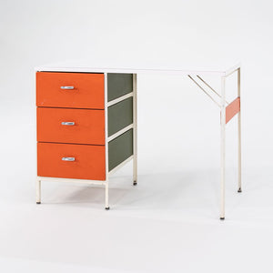 1950s Three-Drawer Steel Frame Desk by George Nelson for Herman Miller Steel, Masonite, Paint, Iron