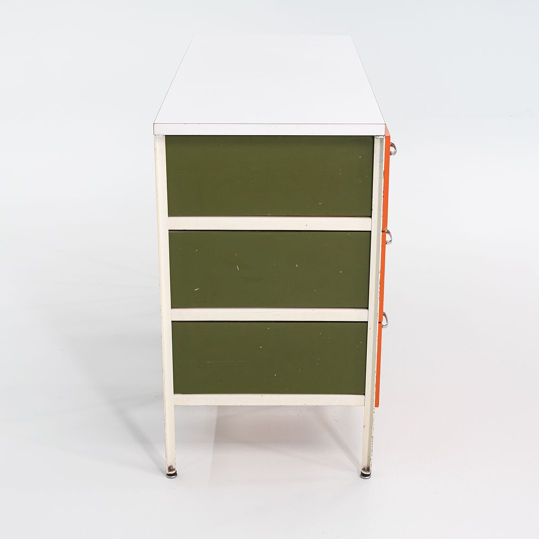 1950s Three-Drawer Steel Frame Desk by George Nelson for Herman Miller Steel, Masonite, Paint, Iron