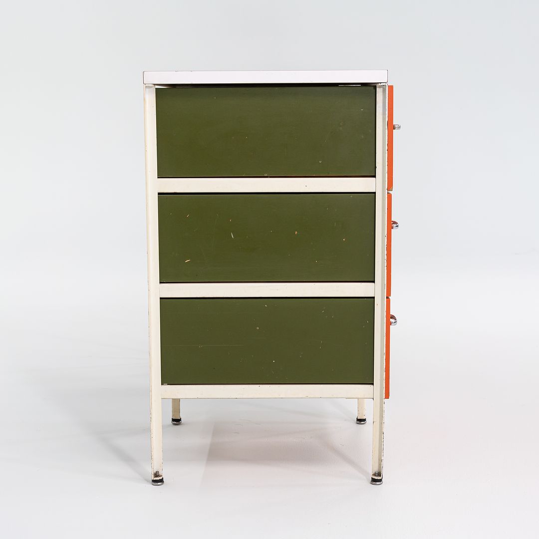 1950s Three-Drawer Steel Frame Desk by George Nelson for Herman Miller Steel, Masonite, Paint, Iron