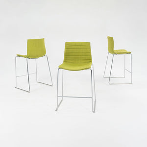 2010s Lievore Altherr Molina for Arper Catifa 46 Upholstered Counter Stool in Green Fabric 5x Available