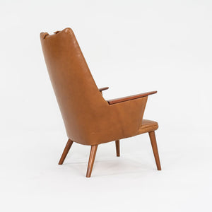 1958 Wegner AP27 and AP29 Lounge Chair and Ottoman by Hans Wegner for A.P. Stolen in Newly Upholstered Caramel Leather