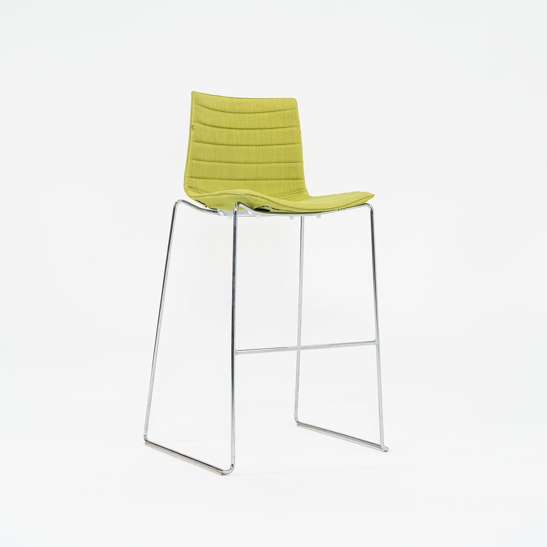 2010s Lievore Altherr Molina for Arper Catifa 46 Upholstered Bar Stool in Green Fabric 3x Available