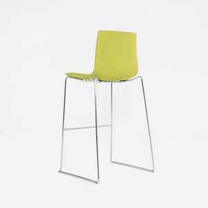 2010s Lievore Altherr Molina for Arper Catifa 46 Upholstered Bar Stool in Green Fabric 3x Available