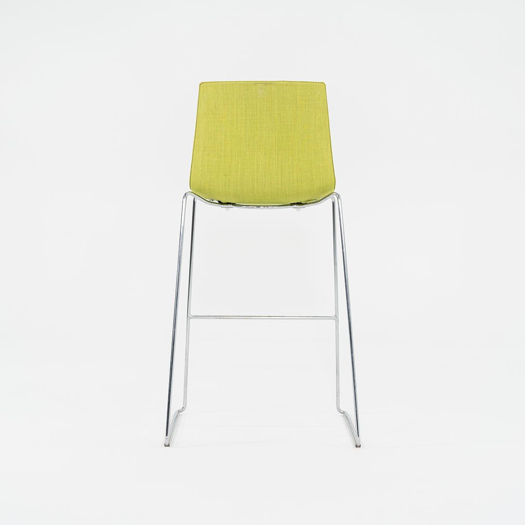 2010s Lievore Altherr Molina for Arper Catifa 46 Upholstered Bar Stool in Green Fabric 3x Available