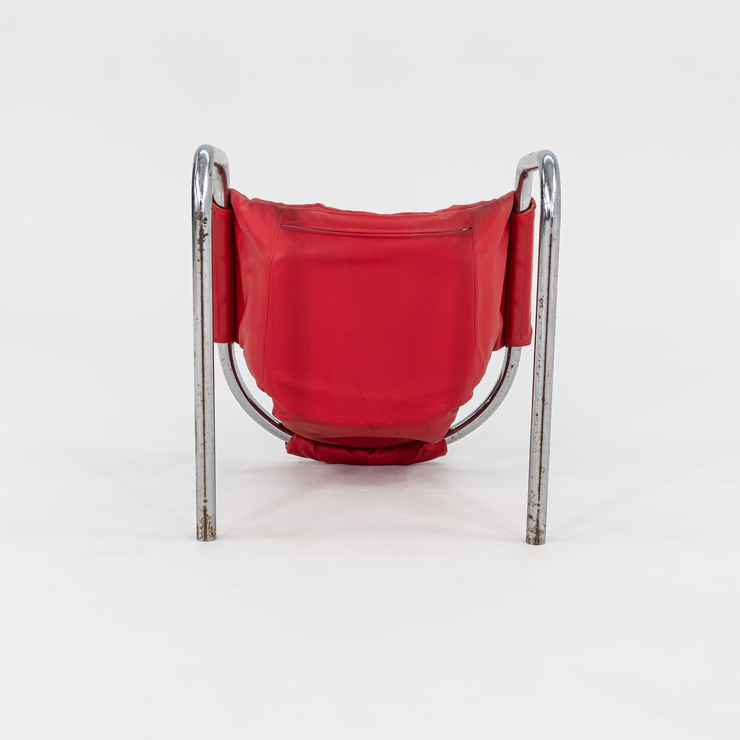 1970s Zermatt Sling Chair by Duncan Burke and Gunter Eberle for Vecta Group in Chromed Steel and Pink Vinyl 3x Available