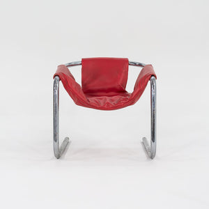 1970s Zermatt Sling Chair by Duncan Burke and Gunter Eberle for Vecta Group in Chromed Steel and Pink Vinyl 3x Available