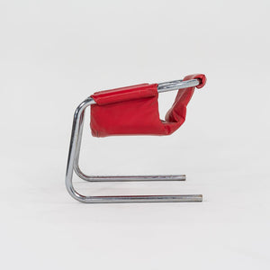 1970s Zermatt Sling Chair by Duncan Burke and Gunter Eberle for Vecta Group in Chromed Steel and Pink Vinyl 3x Available