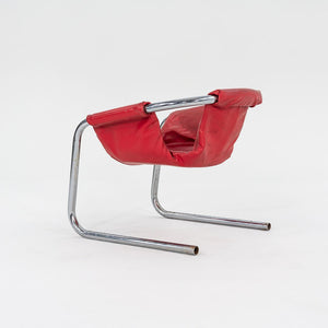 1970s Zermatt Sling Chair by Duncan Burke and Gunter Eberle for Vecta Group in Chromed Steel and Pink Vinyl 3x Available