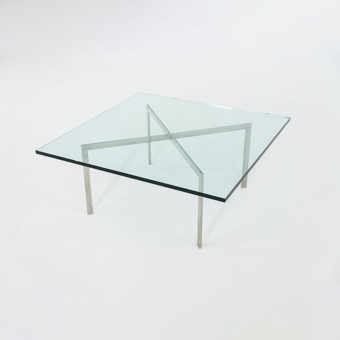 1960s Barcelona Coffee Table by Mies van der Rohe for Knoll in Glass and Stainless Steel