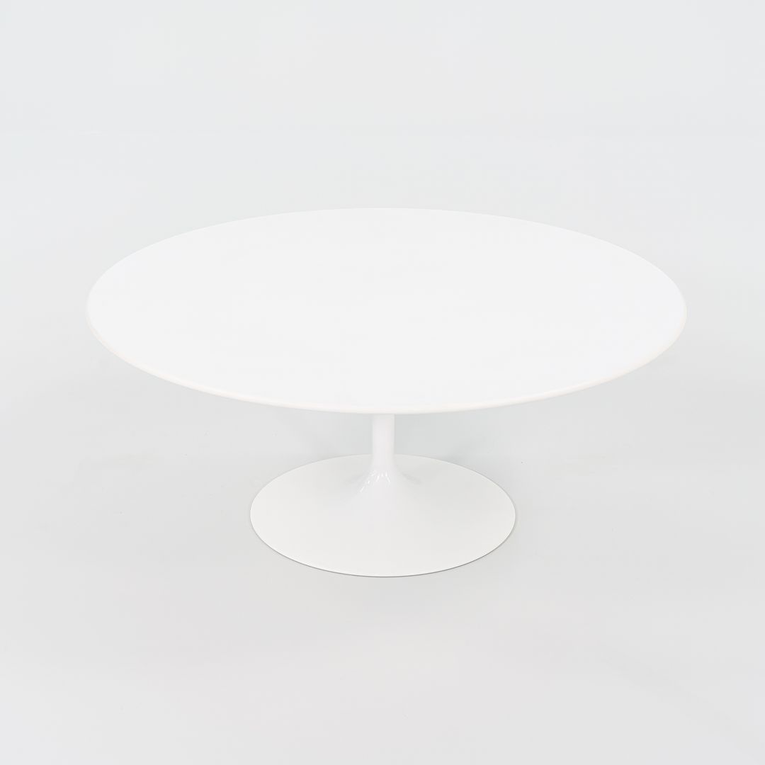 2016 Tulip Pedestal Coffee Table, Model 162TR by Eero Saarinen for Knoll in White Laminate 2x Available