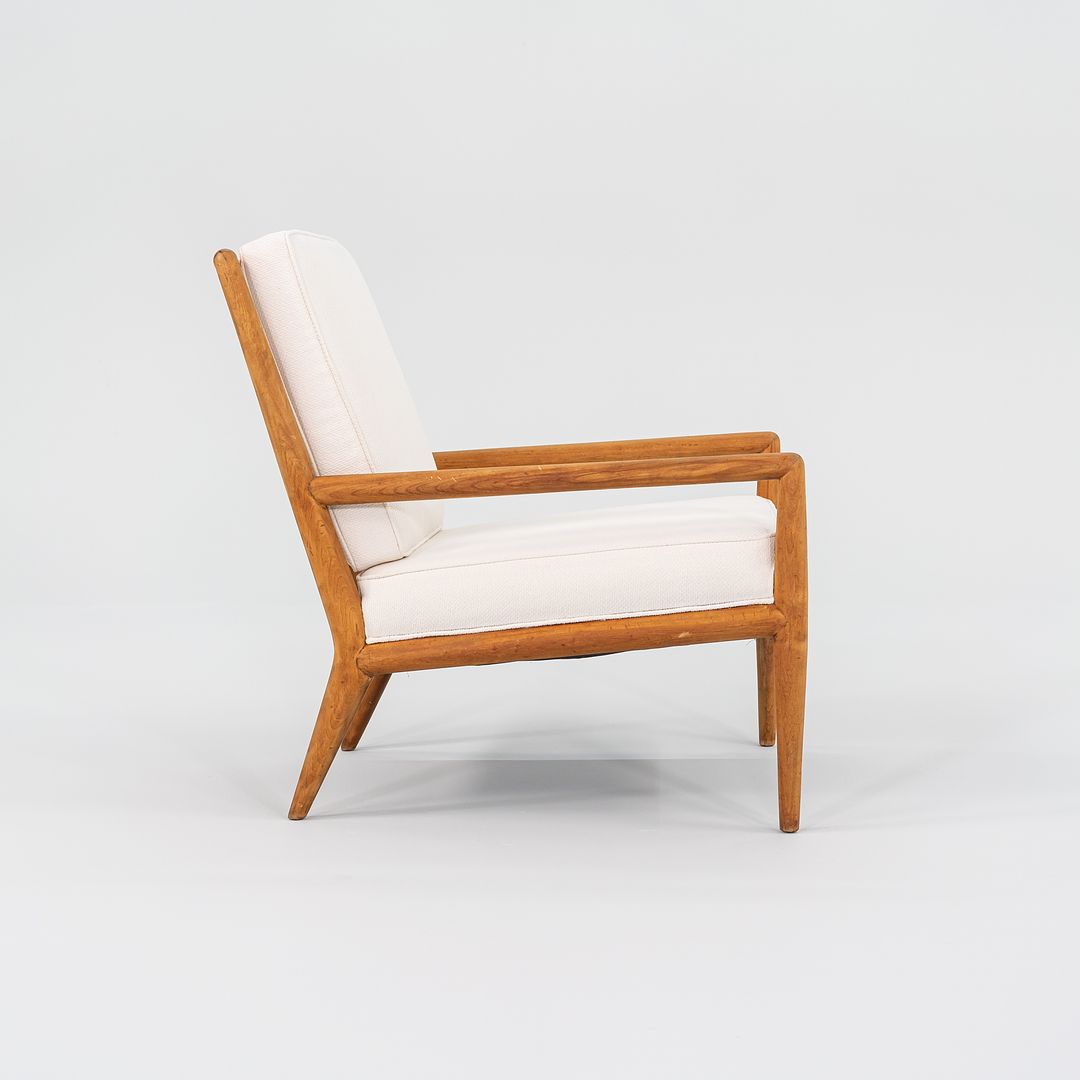 1950s T.H. Robsjohn Gibbings for Widdicomb Lounge Chair in New White Fabric