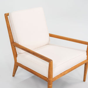 1950s T.H. Robsjohn Gibbings for Widdicomb Lounge Chair in New White Fabric