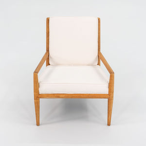 1950s T.H. Robsjohn Gibbings for Widdicomb Lounge Chair in New White Fabric