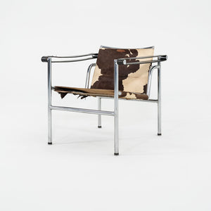 1950s Le Corbusier Jeanneret Perriand LC1 Basculant Lounge Chair in Cowhide with Original Stendig Label