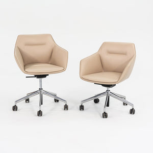 C. 2019 Jehs + Laub for Davis Pnuematic Sachet Conference / Desk Chairs in Tan Leather 5x Available