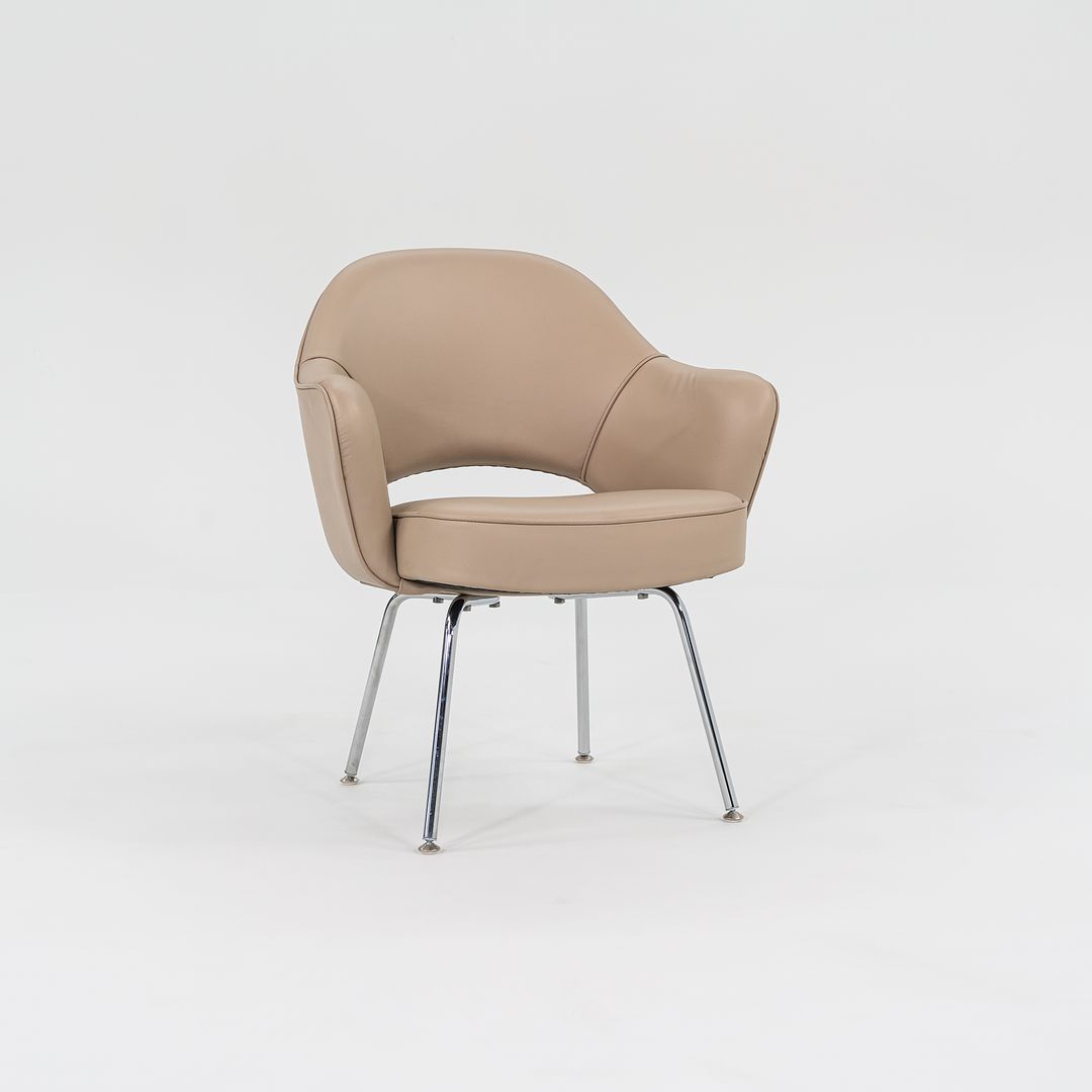 2021 Saarinen Executive Arm Chair, Model 71A by Eero Saarinen for Knoll in Tan Leather, 5x Available