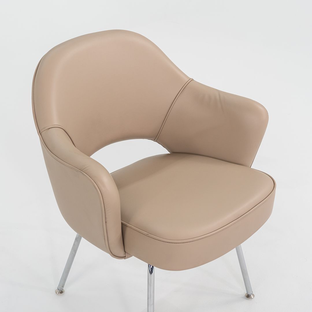 2021 Saarinen Executive Arm Chair, Model 71A by Eero Saarinen for Knoll in Tan Leather, 5x Available