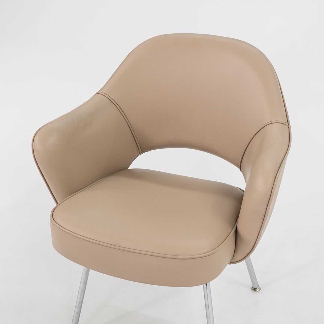 2021 Saarinen Executive Arm Chair, Model 71A by Eero Saarinen for Knoll in Tan Leather, 5x Available