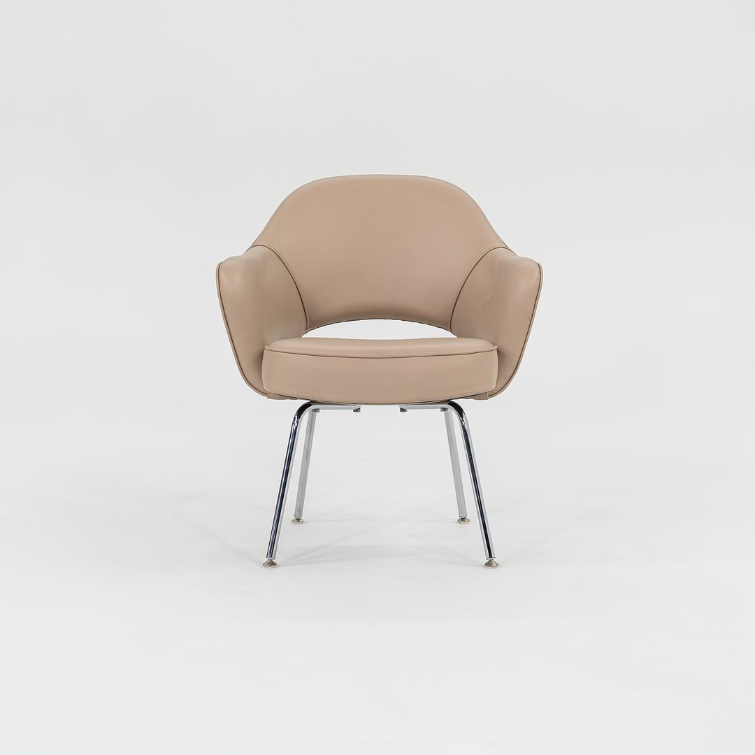 2021 Saarinen Executive Arm Chair, Model 71A by Eero Saarinen for Knoll in Tan Leather, 5x Available