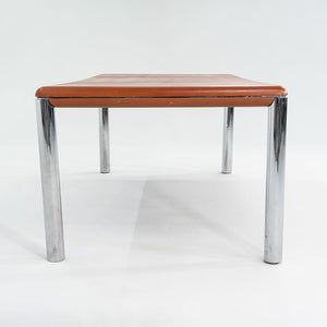 1970s Pfister Table by Charles Pfister for Knoll with Leather-Wrapped Top and Chrome Base