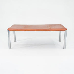 1970s Pfister Table by Charles Pfister for Knoll with Leather-Wrapped Top and Chrome Base