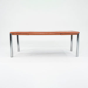 1970s Pfister Table by Charles Pfister for Knoll with Leather-Wrapped Top and Chrome Base