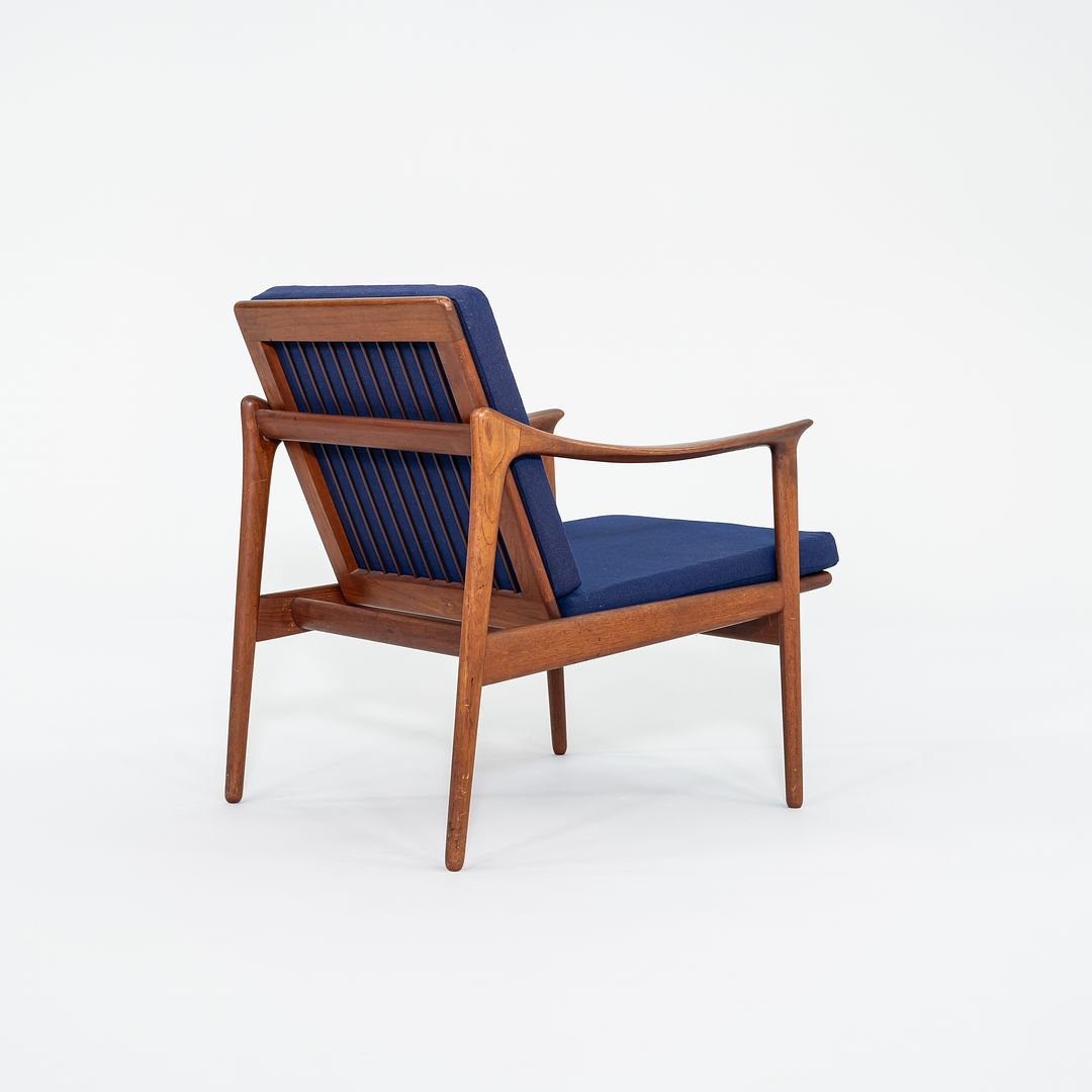 1960s Model 563 Lounge Chair by Frederik Kayser for Vatne Mobler Teak, Foam, Fabric