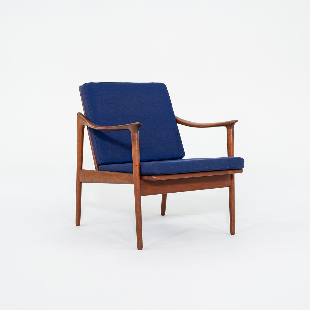 1960s Model 563 Lounge Chair by Frederik Kayser for Vatne Mobler Teak, Foam, Fabric