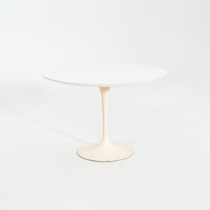 1960s Saarinen Dining Table, Model 173F by Eero Saarinen for Knoll International with Cast Iron Base and 42 inch White Laminate Top