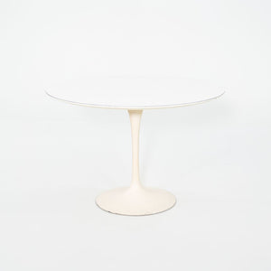 1960s Saarinen Dining Table, Model 173F by Eero Saarinen for Knoll International with Cast Iron Base and 42 inch White Laminate Top