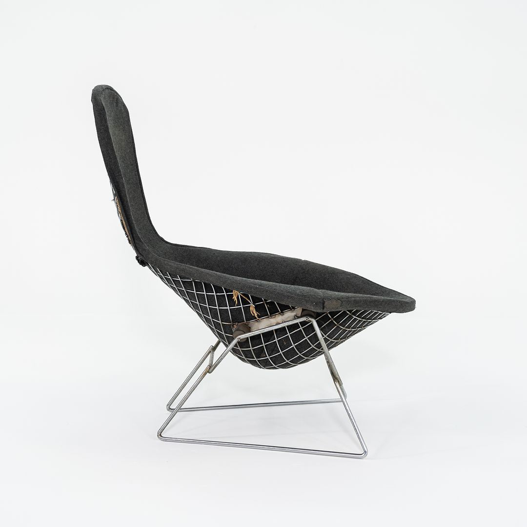 1961 423LU Bertoia Bird Chair
424YU Bertoia Bird Ottoman by Harry Bertoia for Knoll Steel, Rubber, Padding, Fabric