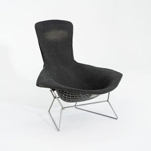 1961 423LU Bertoia Bird Chair
424YU Bertoia Bird Ottoman by Harry Bertoia for Knoll Steel, Rubber, Padding, Fabric