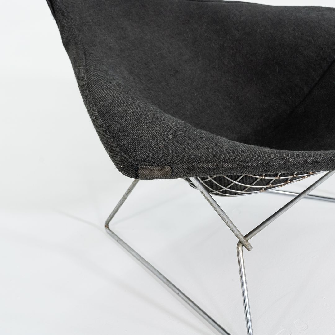 1961 423LU Bertoia Bird Chair
424YU Bertoia Bird Ottoman by Harry Bertoia for Knoll Steel, Rubber, Padding, Fabric