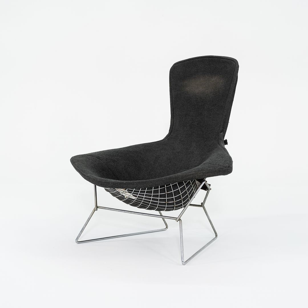 1961 423LU Bertoia Bird Chair
424YU Bertoia Bird Ottoman by Harry Bertoia for Knoll Steel, Rubber, Padding, Fabric